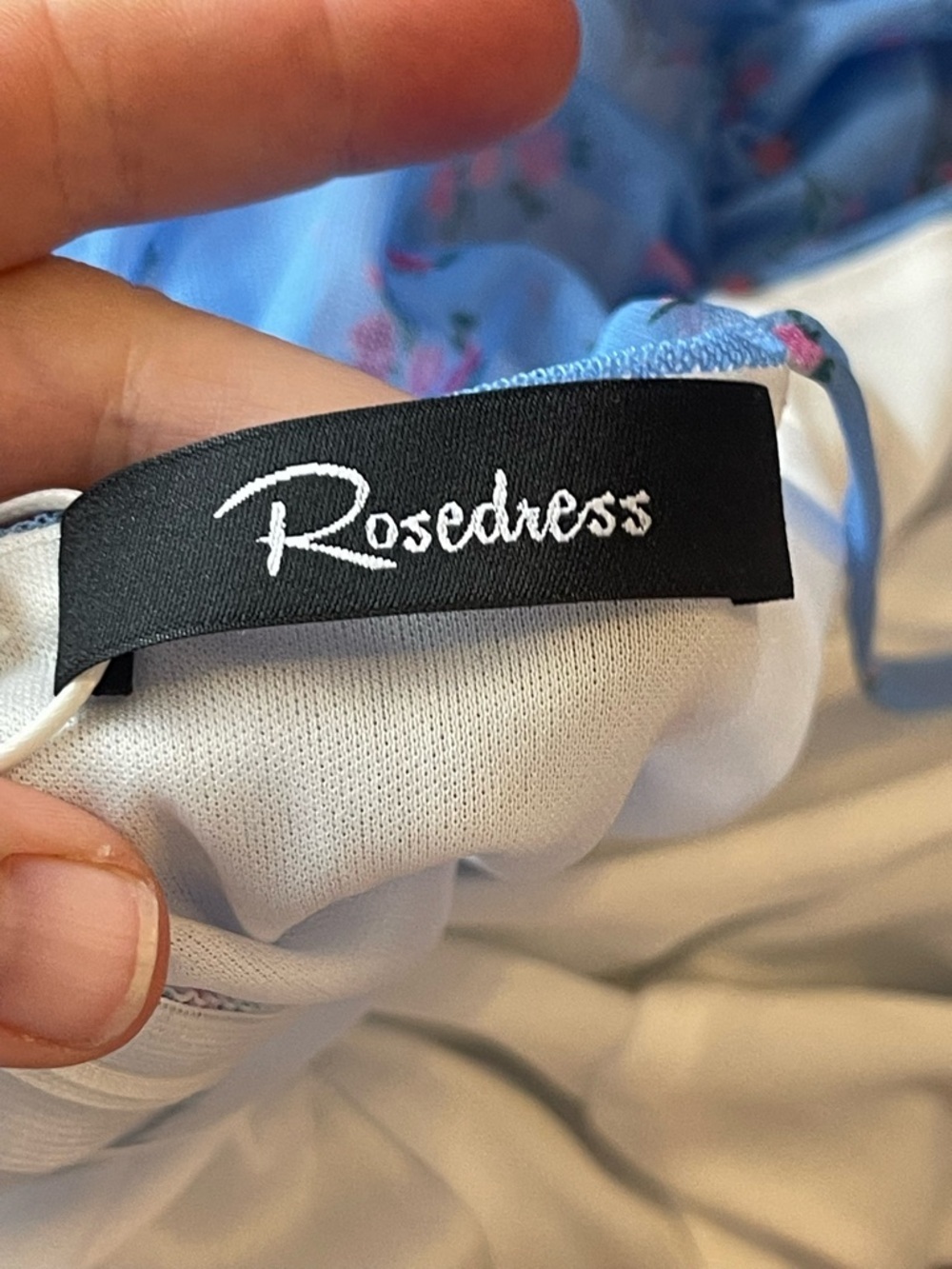 Rosedress Nwt Blue Floral Ruched Fitted Spaghetti Strap Spring Summer Dress — image 3 of 8